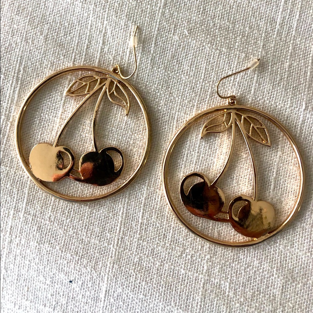 Y2K cherry hoop earrings